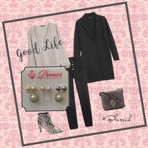 Faux Pearl Earring Set